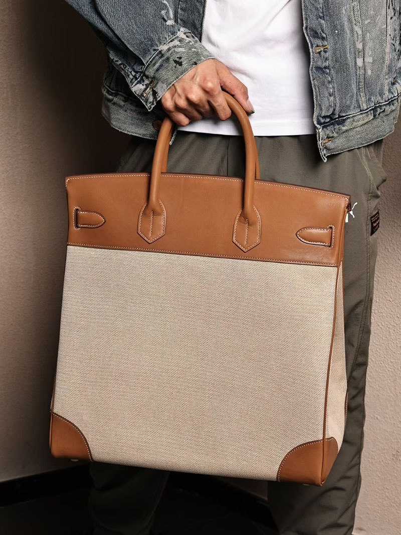 エルメスコピー オータクロア 定価 HERMES オータクロア40 ゴールド トワルアッシュ/バレニア シルバー金具 2524107 - 画像 (3)