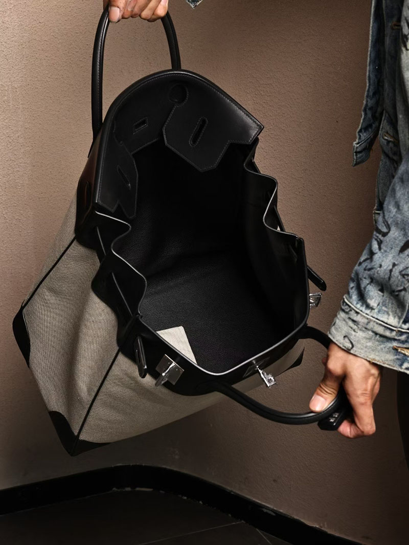 エルメスコピー オータクロア 定価 HERMES オータクロア40 黒 ブラック トワルアッシュ/スイフト シルバー金具 2524108 - 画像 (6)