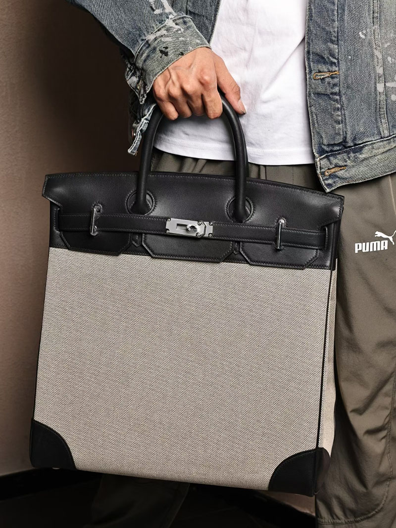 エルメスコピー オータクロア 定価 HERMES オータクロア40 黒 ブラック トワルアッシュ/スイフト シルバー金具 2524108 - 画像 (5)