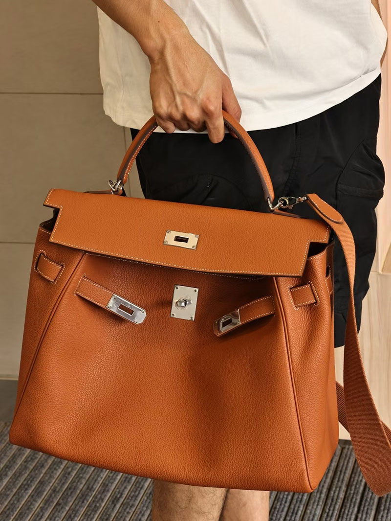 エルメスコピー メンズバッグ HERMES ケリー40 メンズ ゴールド トゴ シルバー金具 2524111 - 画像 (7)