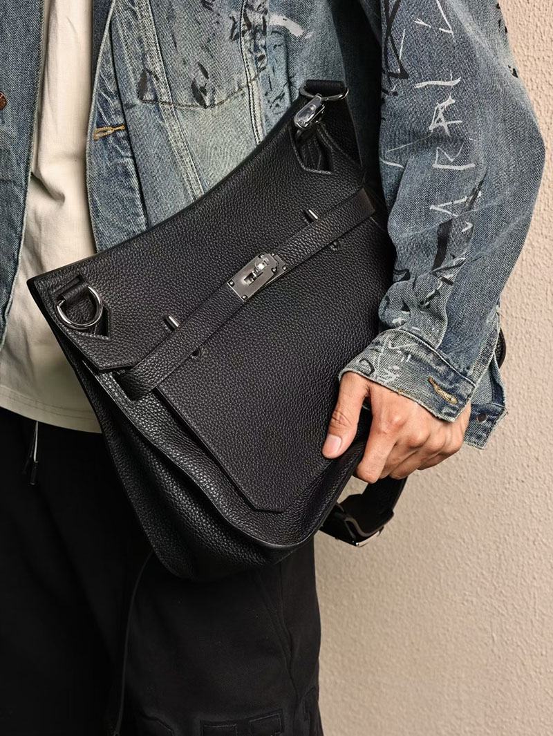 エルメスコピー メンズバッグ HERMES ジプシエール 34 黒 ブラック トリヨンクレマンス シルバー金具 2524113 - 画像 (9)