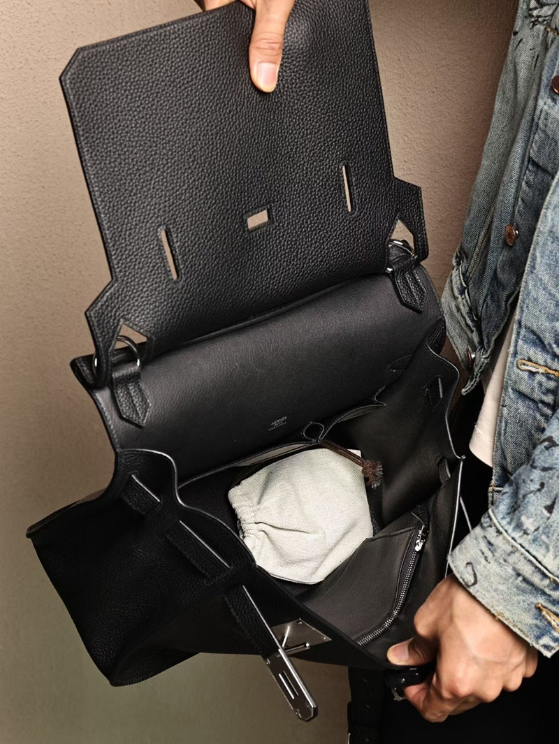 エルメスコピー メンズバッグ HERMES ジプシエール 34 黒 ブラック トリヨンクレマンス シルバー金具 2524113 - 画像 (8)