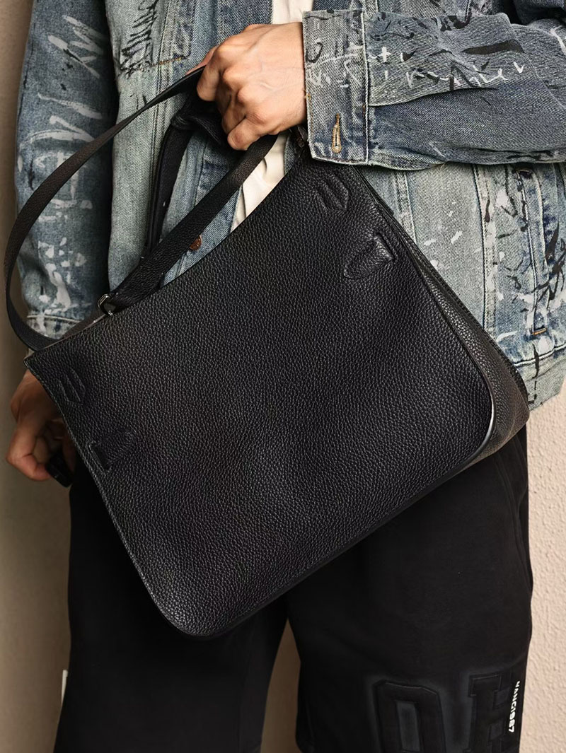 エルメスコピー メンズバッグ HERMES ジプシエール 34 黒 ブラック トリヨンクレマンス シルバー金具 2524113 - 画像 (3)