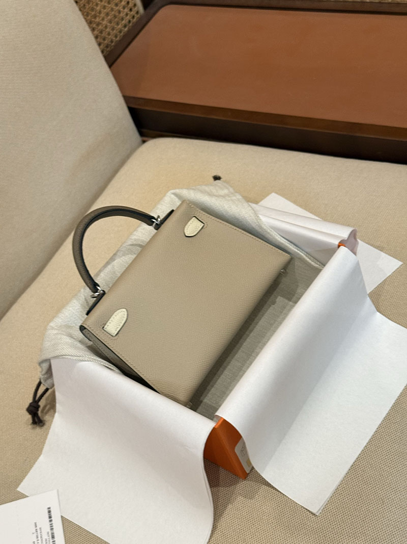 エルメスコピー ミニケリー 定価 HERMES ケリーミニ2 パーソナル トレンチ/クレ ヴォーエプソン シルバー金具 2524117 - 画像 (8)