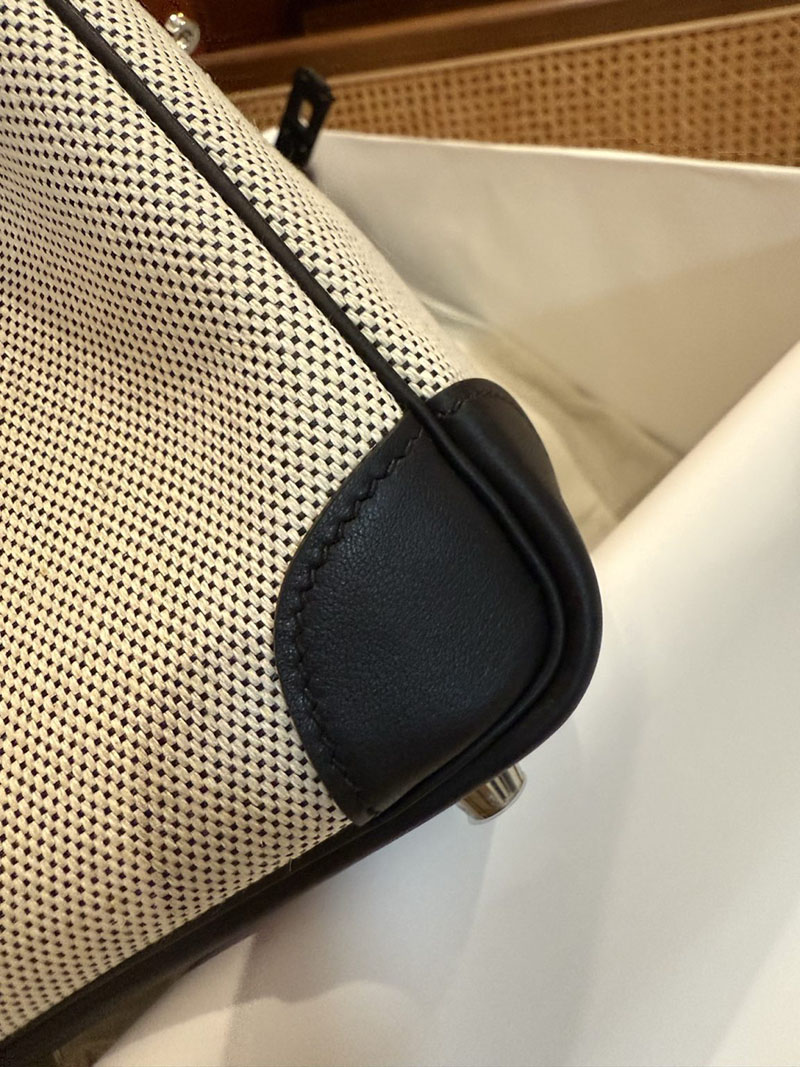 エルメスコピー バーキン30 定価 HERMES バーキン30 カーゴ 黒 ブラック スイフト/トワルアッシュ シルバー金具 2524120 - 画像 (7)