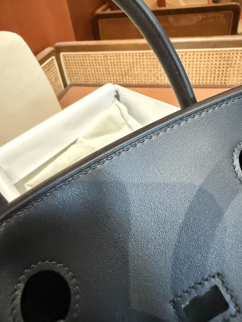 エルメスコピー バーキン30 定価 HERMES バーキン30 カーゴ 黒 ブラック スイフト/トワルアッシュ シルバー金具 2524120 - 画像 (4)