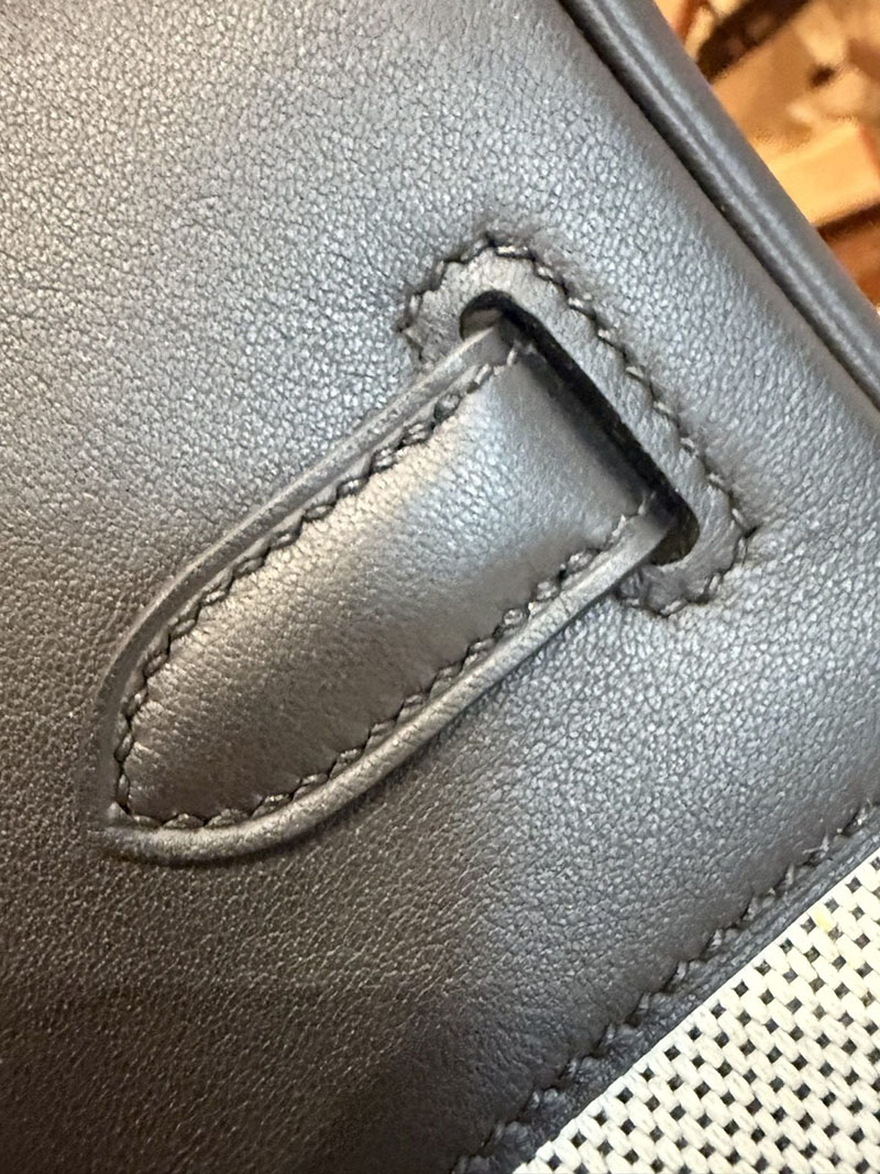 エルメスコピー バーキン30 定価 HERMES バーキン30 カーゴ 黒 ブラック スイフト/トワルアッシュ シルバー金具 2524120 - 画像 (3)