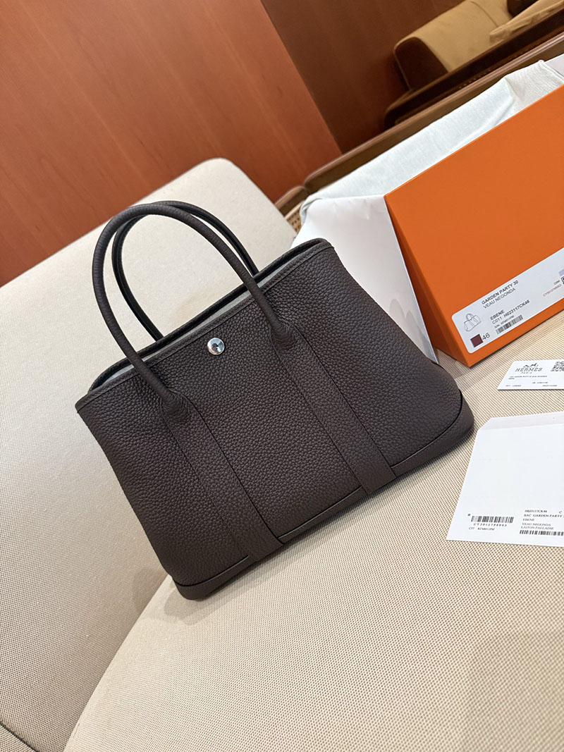 エルメスコピー ガーデンパーティー 定価 HERMES ガーデンパーティ 30 TPM エベンヌ ネゴンダ シルバー金具 2524122 - 画像 (12)