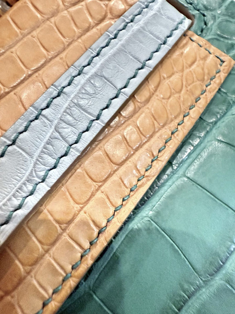 エルメスコピー HERMES ケリー25 内縫い グリアスファルト/カクタス/ミモザ クロコダイル アリゲーターマット ゴールド金具 2524123 - 画像 (22)