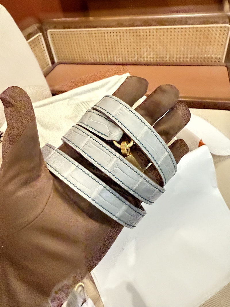 エルメスコピー HERMES ケリー25 内縫い グリアスファルト/カクタス/ミモザ クロコダイル アリゲーターマット ゴールド金具 2524123 - 画像 (12)
