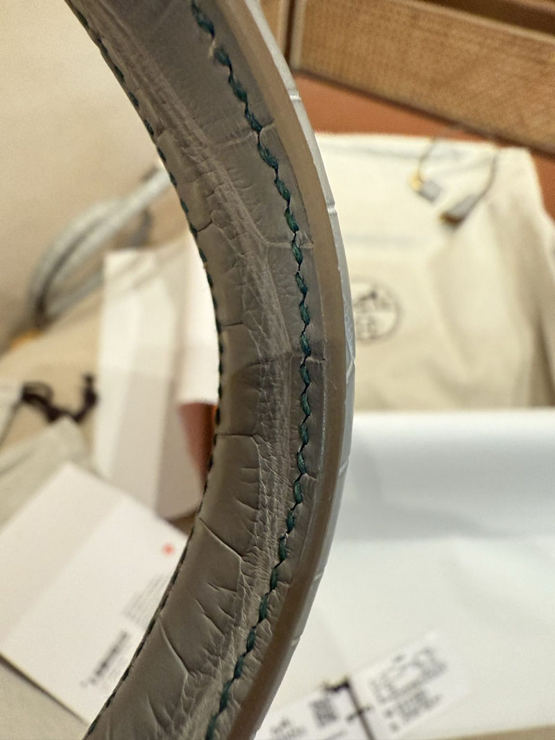 エルメスコピー HERMES ケリー25 内縫い グリアスファルト/カクタス/ミモザ クロコダイル アリゲーターマット ゴールド金具 2524123 - 画像 (24)