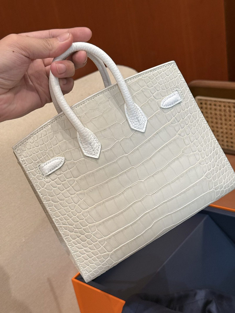 エルメスコピー バーキン20 定価 HERMES バーキン 20 セリエ ベトン トリヨンクレマンス/クロコダイル アリゲーターマット シルバー金具2524128 - 画像 (25)