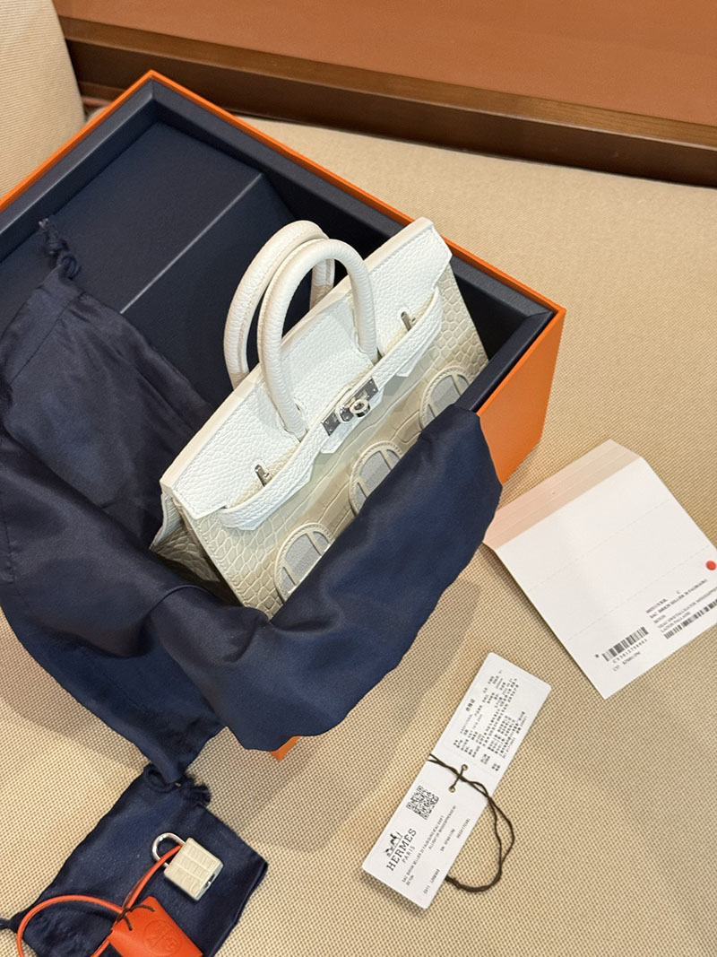 エルメスコピー バーキン20 定価 HERMES バーキン 20 セリエ ベトン トリヨンクレマンス/クロコダイル アリゲーターマット シルバー金具2524128 - 画像 (23)
