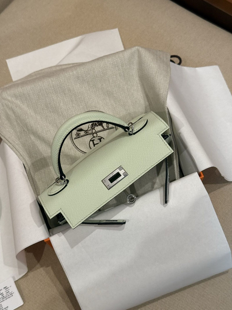 エルメスコピー ミニケリー 定価 HERMES ケリーミニ2 外縫い ヴェールフィズ ヴォーエプソン シルバー金具 2524130 - 画像 (5)