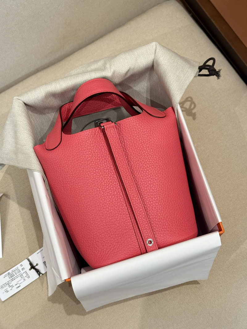 エルメスコピー ピコタンpm 定価 HERMES ピコタンロック 18 PM ローズアザレ トリヨンクレマンス シルバー金具 2524134 - 画像 (4)