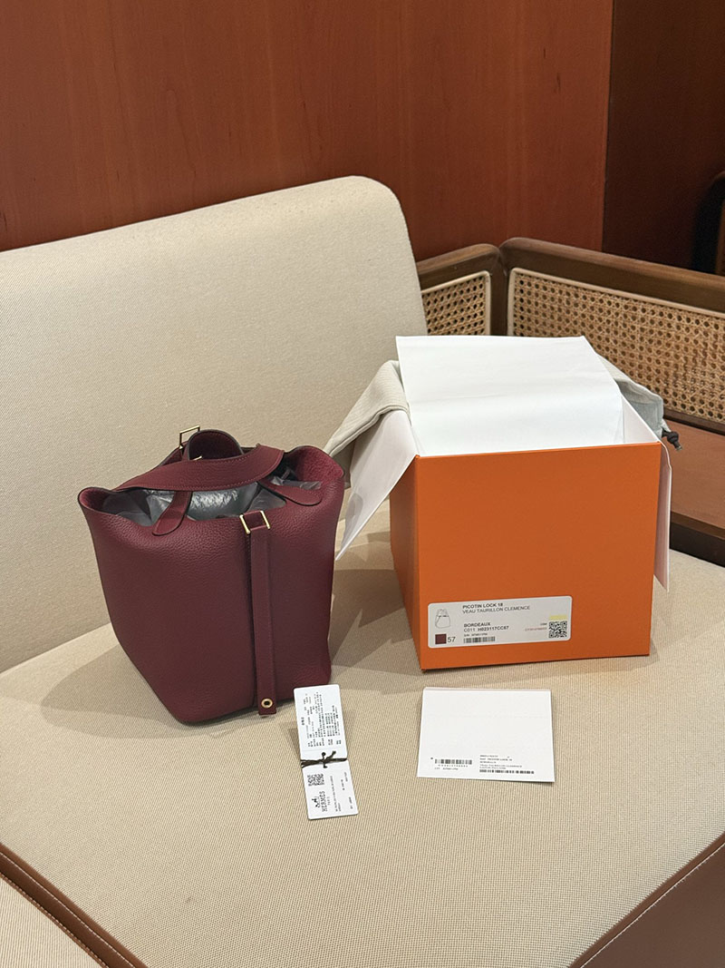 エルメスコピー ピコタンpm 定価 HERMES ピコタンロック 18 PM ボルドー トリヨンクレマンス ゴールド金具 2524136 - 画像 (5)