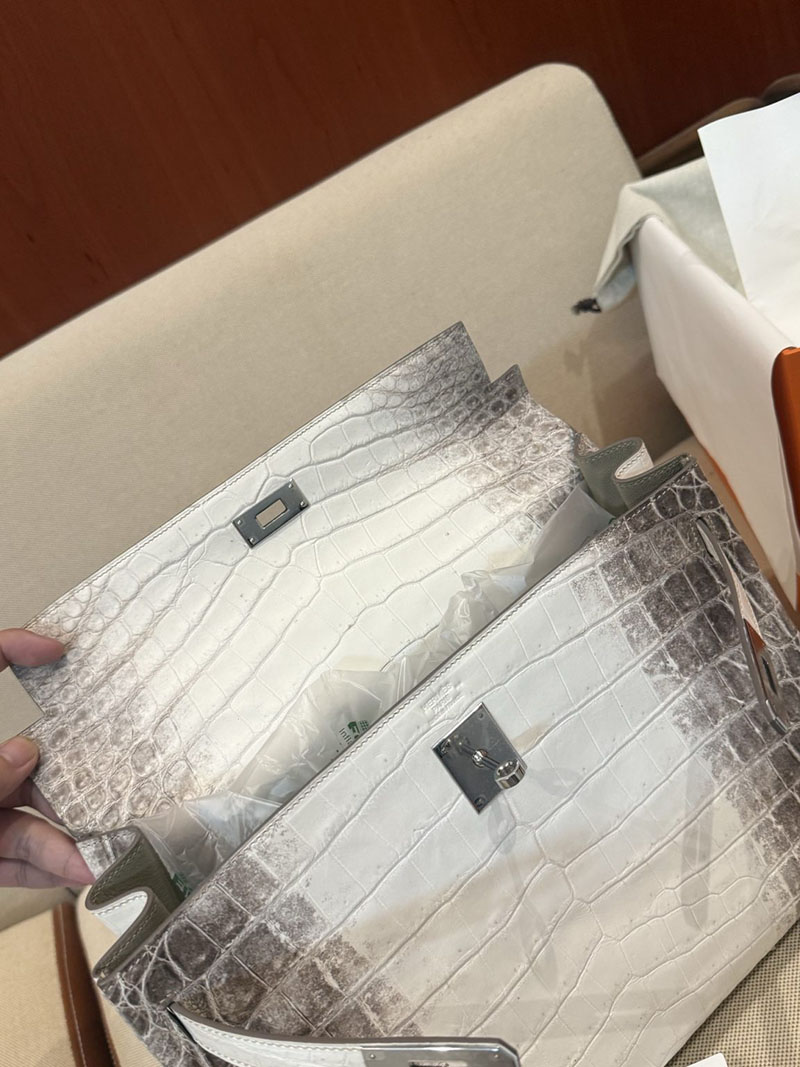 エルメスコピー メンズバッグ HERMES ケリー35cm 内縫い ヒマラヤ クロコダイル ニロティカスマット シルバー金具 2524161 - 画像 (4)