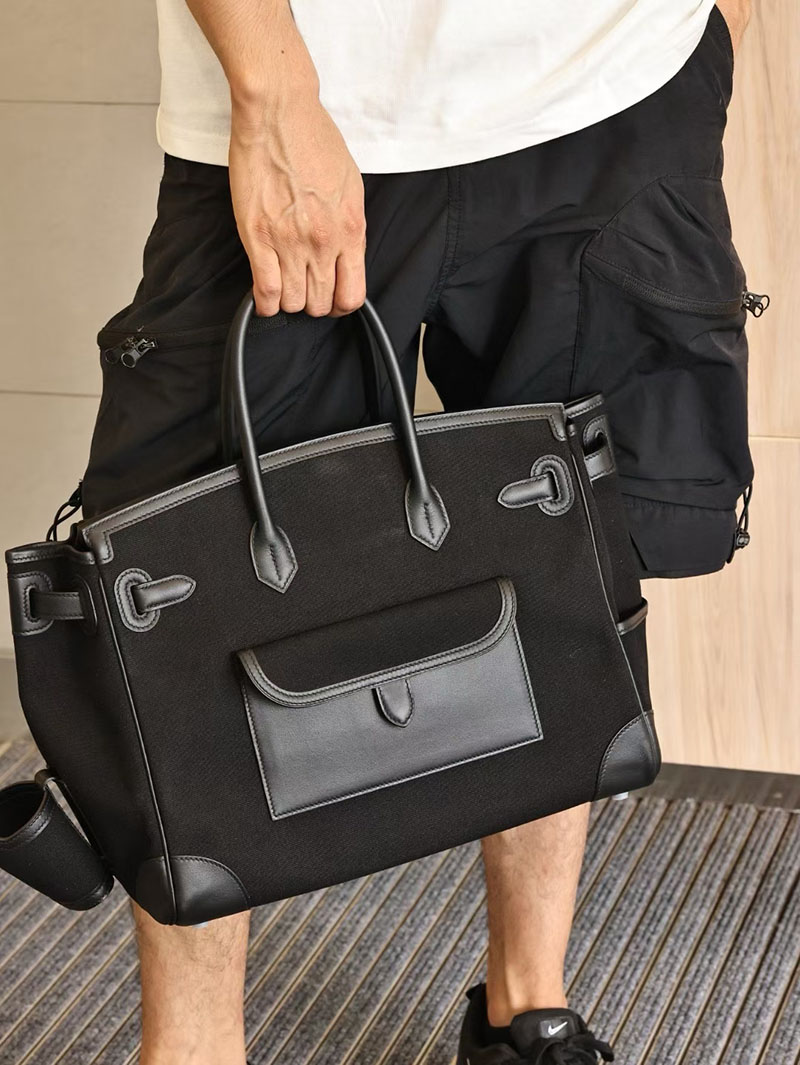 エルメスコピー バーキン35 定価 HERMES バーキン35 カーゴ 黒 ブラック キャンバス/スイフト シルバー金具 2524166 - 画像 (9)
