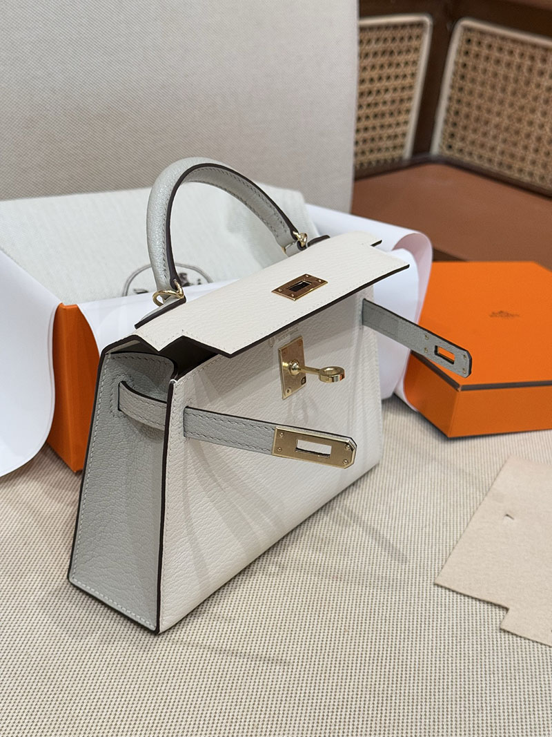 エルメスコピー ミニケリー 定価 HERMES ケリーミニ2 パーソナル ナタ/グリアスファルト ヴォーエプソン ゴールド金具 2524170 - 画像 (6)
