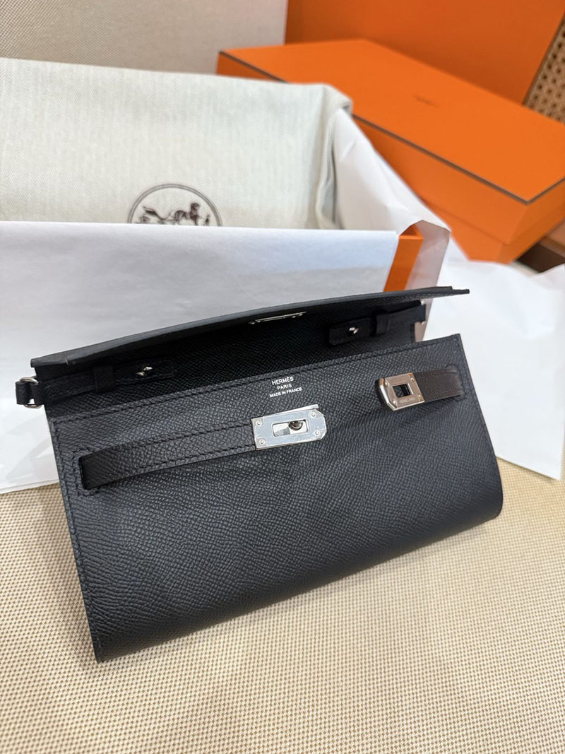 エルメスコピー HERMES 長財布 ケリーウォレット ロング トゥーゴー 黒 ブラック ヴォーエプソン シルバー金具 2524178 - 画像 (6)