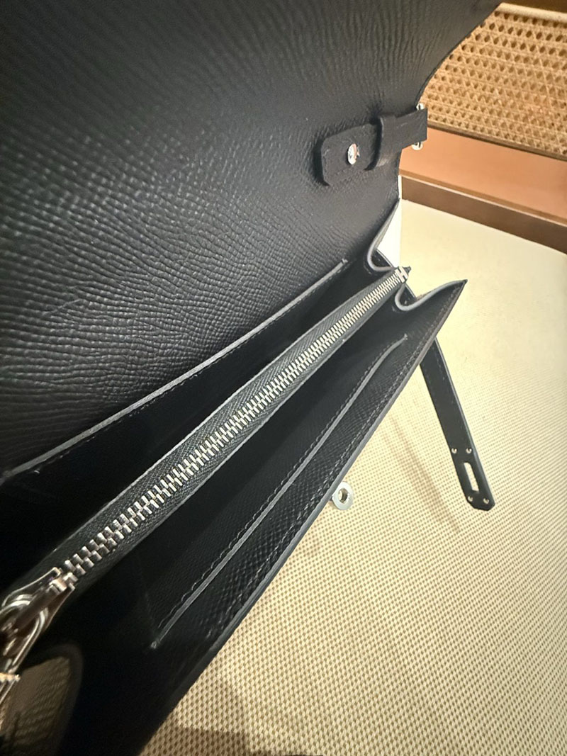 エルメスコピー HERMES 長財布 ケリーウォレット ロング トゥーゴー 黒 ブラック ヴォーエプソン シルバー金具 2524178 - 画像 (2)