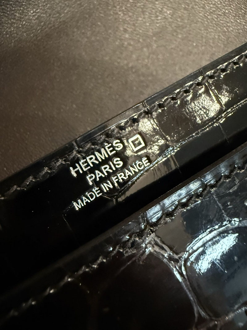 エルメスコピー Verrou Hermès ヴェルーミニ 黒 ブラック クロコダイル アリゲーターマット シルバー金具 2524181 - 画像 (7)
