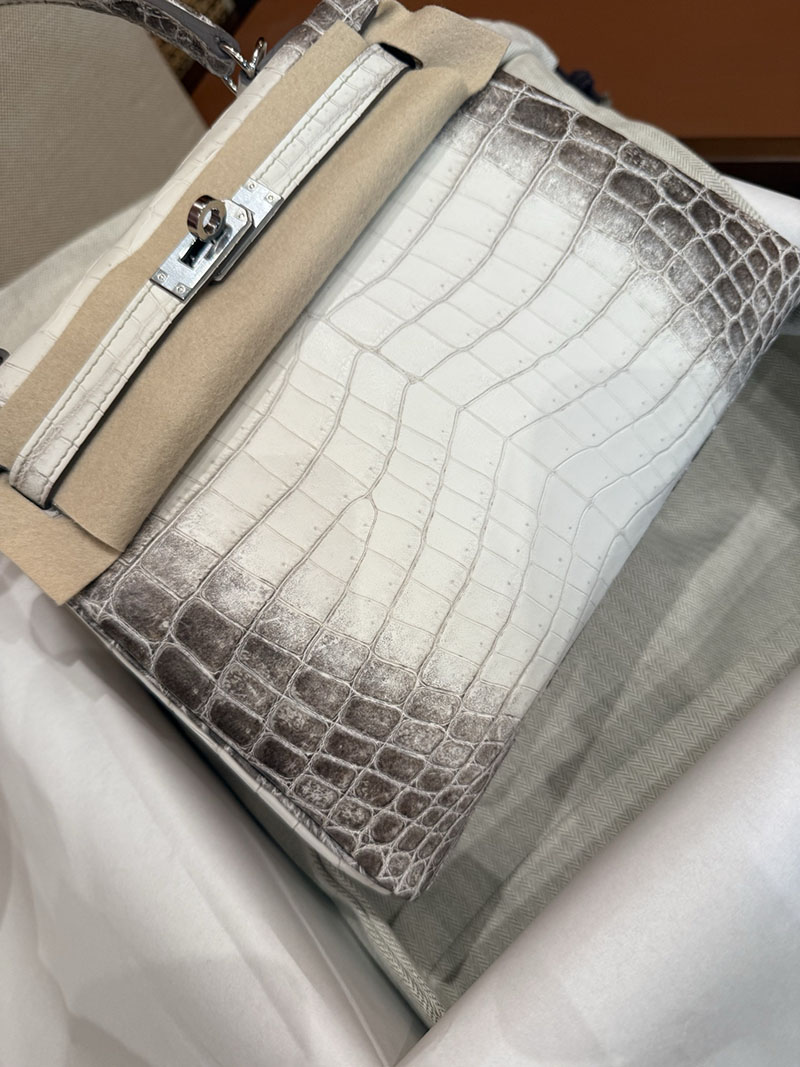エルメス ケリー25 クロコ 定価 HERMES ケリー25 内縫い ヒマラヤ クロコダイル ニロティカスマット シルバー金具 2524185 - 画像 (29)