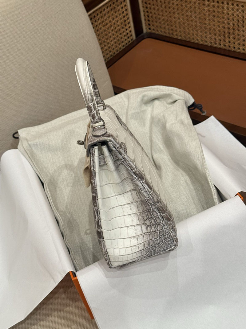 エルメス ケリー25 クロコ 定価 HERMES ケリー25 内縫い ヒマラヤ クロコダイル ニロティカスマット シルバー金具 2524185 - 画像 (2)