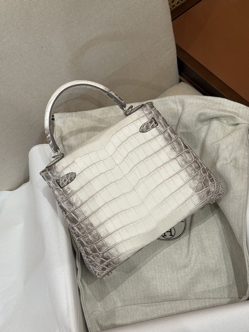 エルメス ケリー25 クロコ 定価 HERMES ケリー25 内縫い ヒマラヤ クロコダイル ニロティカスマット シルバー金具 2524185 - 画像 (28)
