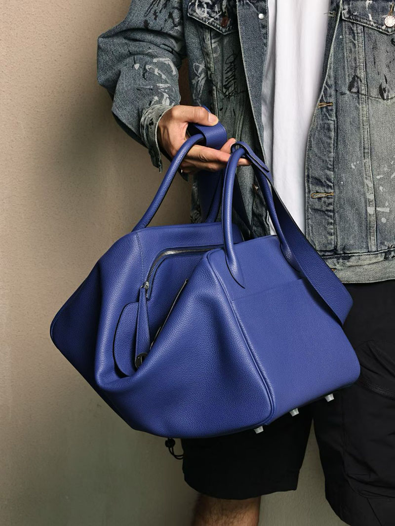 エルメス リンディ メンズ HERMES リンディ45 ブルーエレクトリック トゴ シルバー金具 2524192 - 画像 (8)