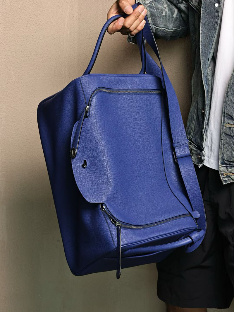 エルメス リンディ メンズ HERMES リンディ45 ブルーエレクトリック トゴ シルバー金具 2524192 - 画像 (7)