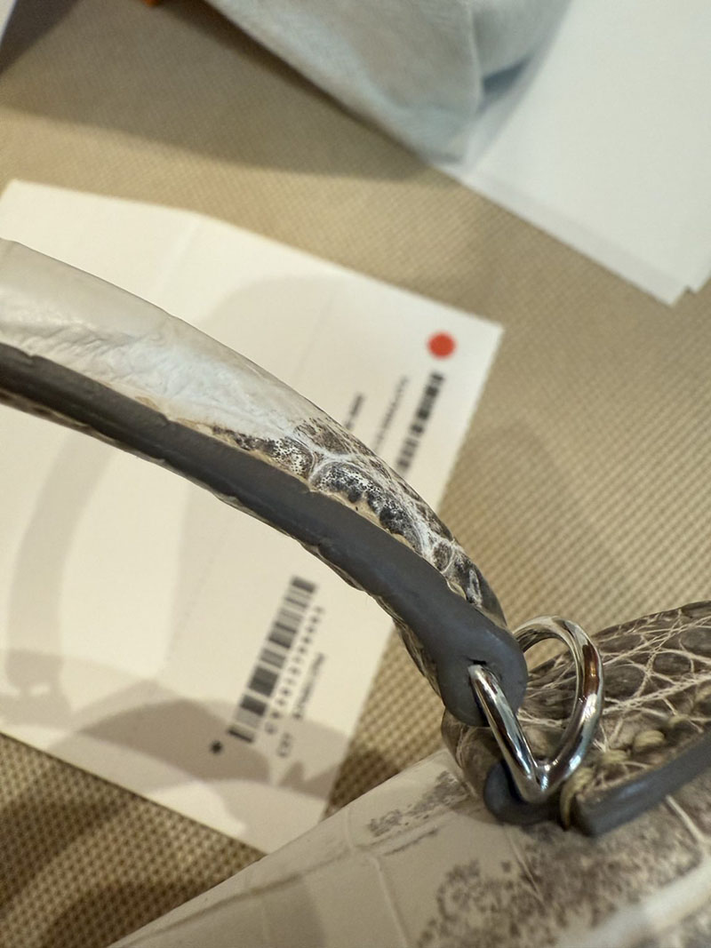 エルメスコピー ミニケリー 定価 HERMES ケリーミニ2 外縫い ヒマラヤ クロコダイル ニロティカスマット シルバー金具 2524199 - 画像 (11)