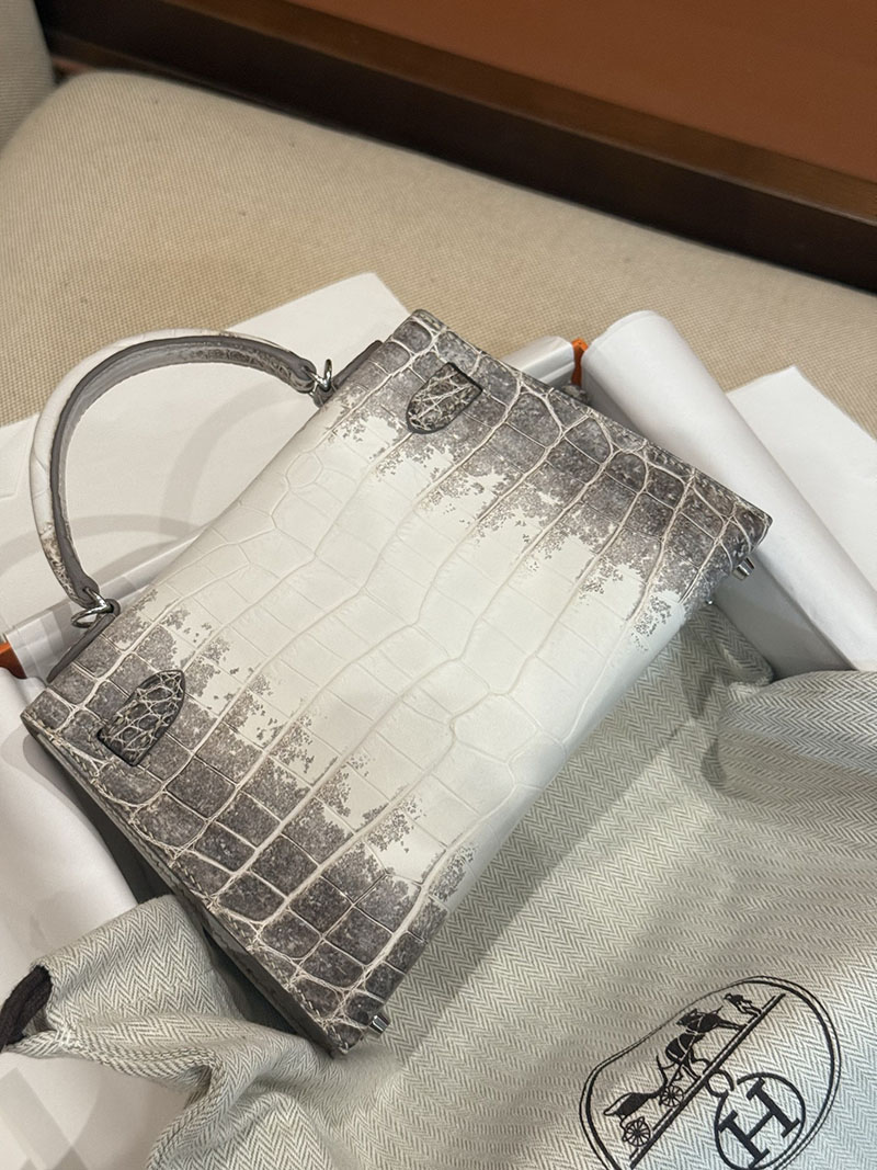 エルメスコピー ミニケリー 定価 HERMES ケリーミニ2 外縫い ヒマラヤ クロコダイル ニロティカスマット シルバー金具 2524199 - 画像 (23)