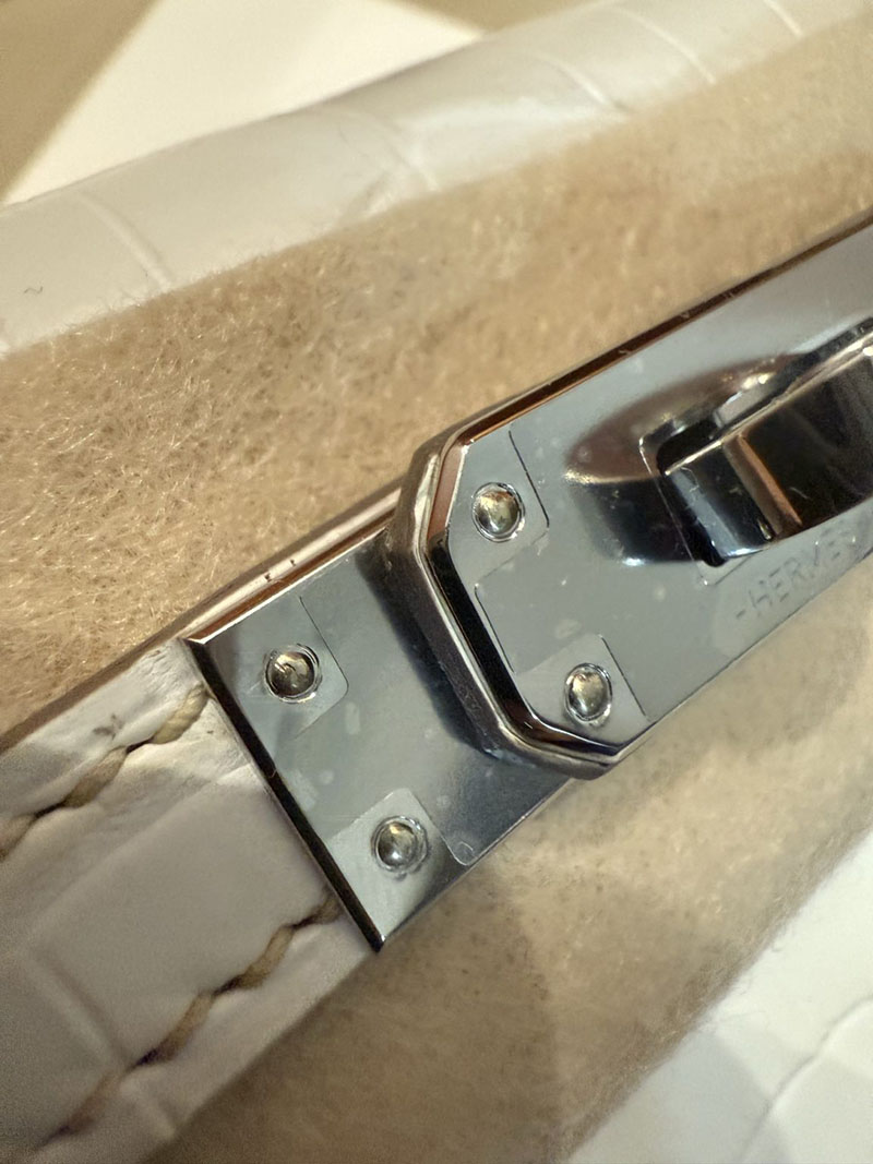 エルメスコピー ミニケリー 定価 HERMES ケリーミニ2 外縫い ヒマラヤ クロコダイル ニロティカスマット シルバー金具 2524199 - 画像 (18)