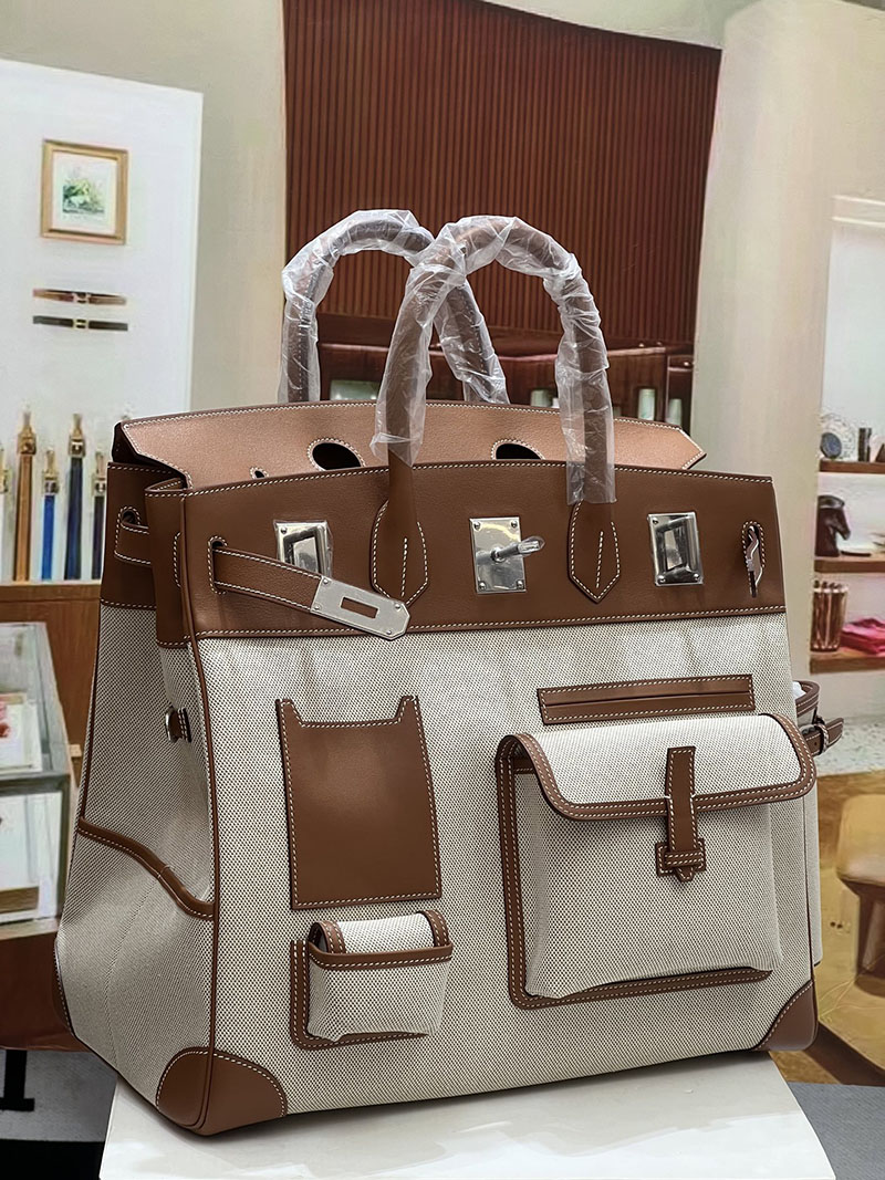 エルメスコピー オータクロア40 メンズ HERMES オータクロア 40cm カーゴ フォーブ トワルアッシュ×スイフト シルバー金具 2524216 - 画像 (10)