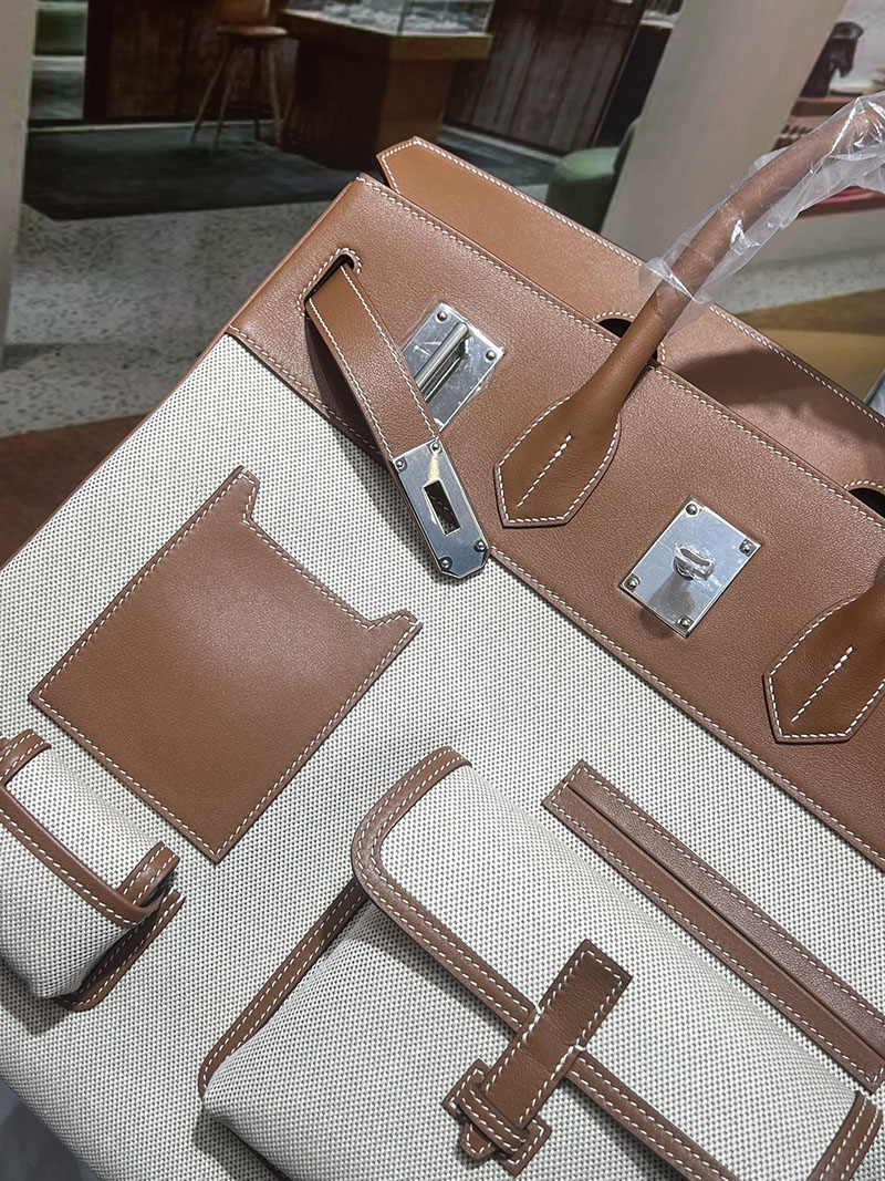 エルメスコピー オータクロア40 メンズ HERMES オータクロア 40cm カーゴ フォーブ トワルアッシュ×スイフト シルバー金具 2524216 - 画像 (3)