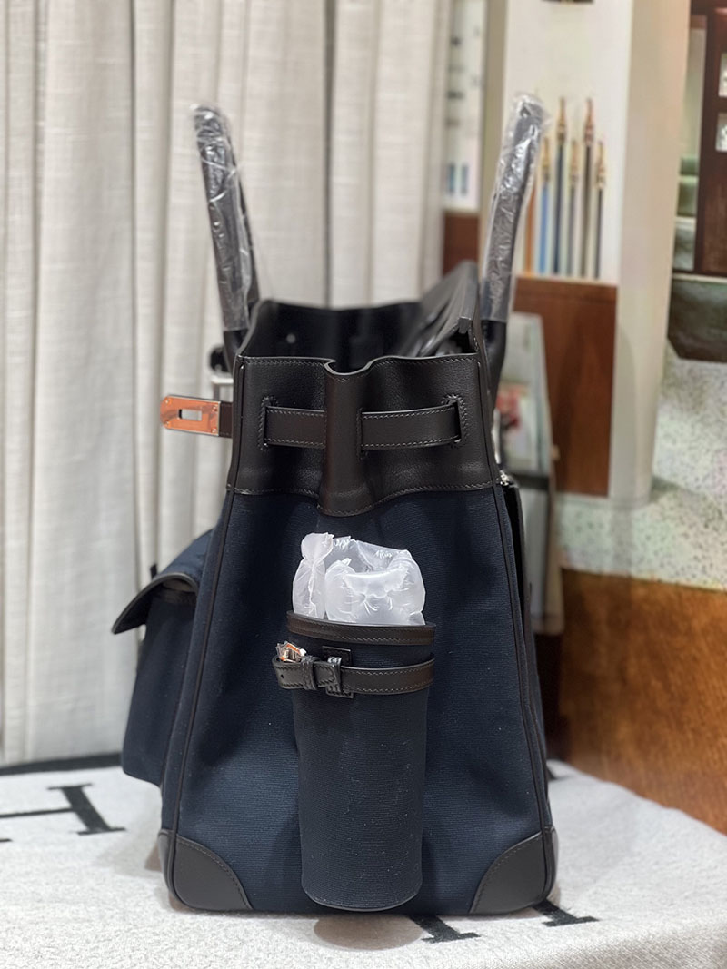 エルメスコピー オータクロア40 メンズ HERMES オータクロア 40cm カーゴ ブルーニュイ トワルアッシュ×スイフト シルバー金具 2524217 - 画像 (9)