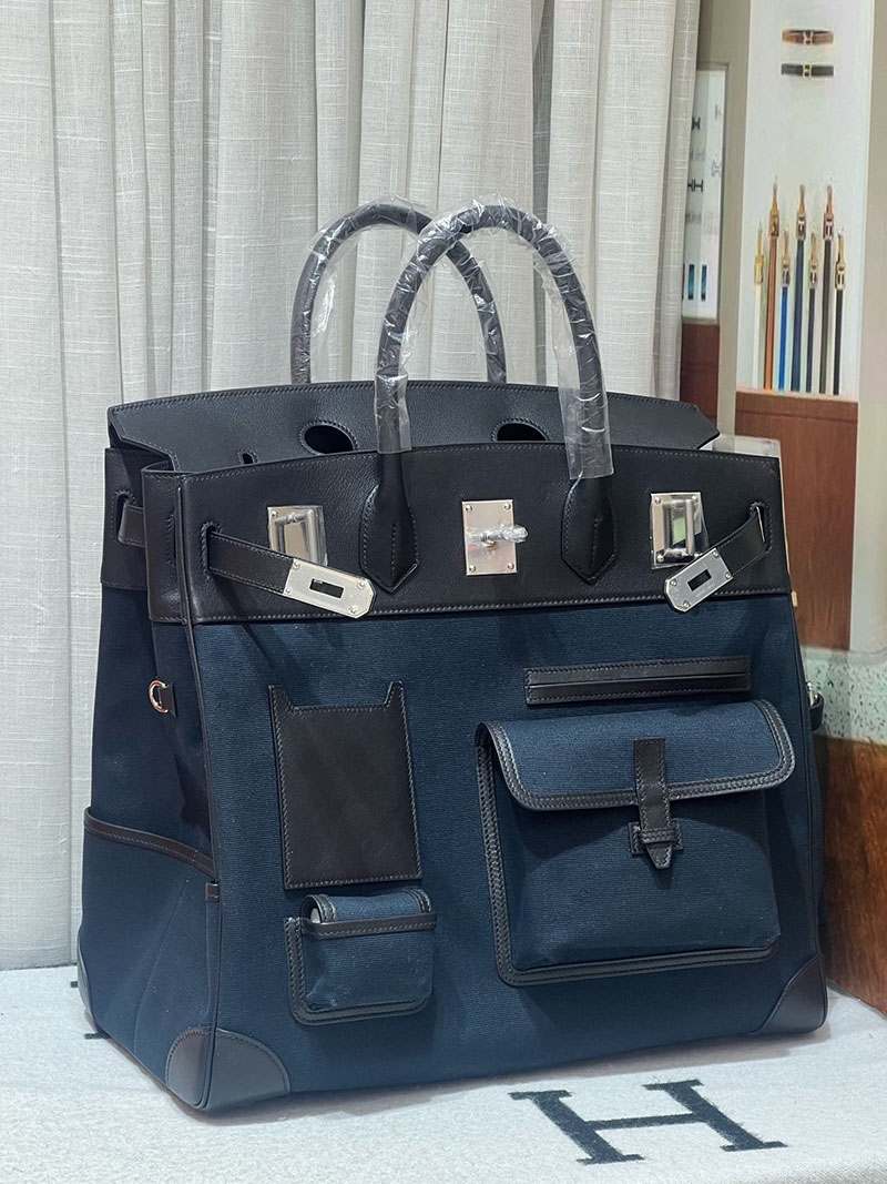 エルメスコピー オータクロア40 メンズ HERMES オータクロア 40cm カーゴ ブルーニュイ トワルアッシュ×スイフト シルバー金具 2524217 - 画像 (6)