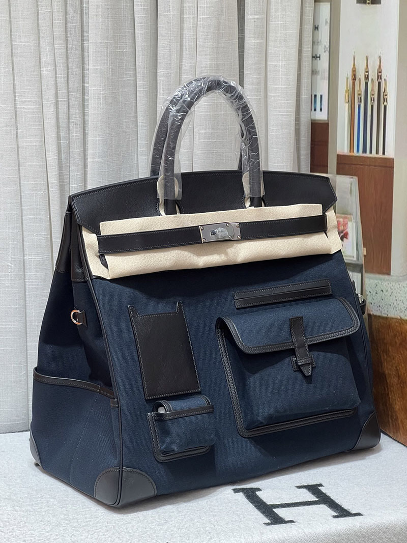 エルメスコピー オータクロア40 メンズ HERMES オータクロア 40cm カーゴ ブルーニュイ トワルアッシュ×スイフト シルバー金具 2524217 - 画像 (3)