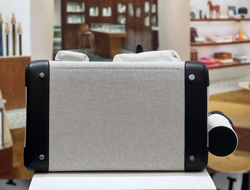 エルメスコピー オータクロア40 メンズ HERMES オータクロア 40cm カーゴ 黒 ブラック/グレー トワルアッシュ×スイフト シルバー金具 2524219 - 画像 (9)