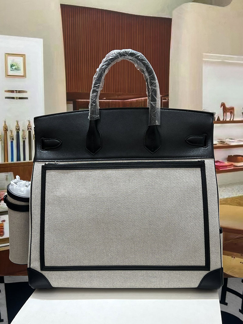 エルメスコピー オータクロア40 メンズ HERMES オータクロア 40cm カーゴ 黒 ブラック/グレー トワルアッシュ×スイフト シルバー金具 2524219 - 画像 (5)