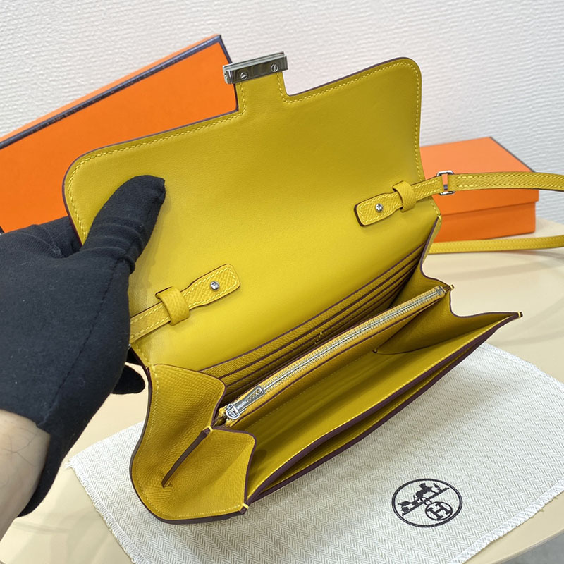 エルメス コンスタンス ロング 定価 HERMES コンスタンスロング トゥーゴー ジョーヌアンブル ヴォーエプソン シルバー金具 2524260 - 画像 (2)