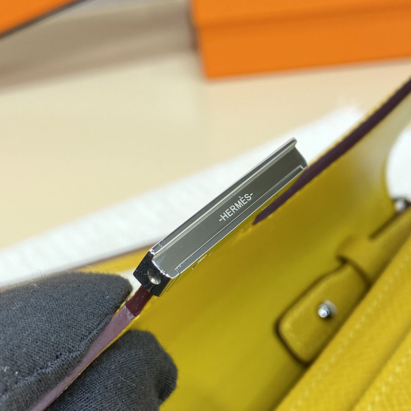 エルメス コンスタンス ロング 定価 HERMES コンスタンスロング トゥーゴー ジョーヌアンブル ヴォーエプソン シルバー金具 2524260 - 画像 (10)