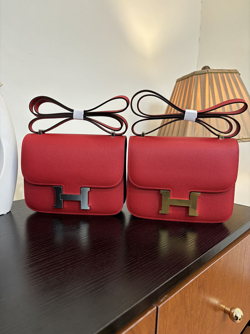 エルメス コンスタンス 超N品 HERMES コンスタンス3 ミニ ルージュカザック ヴォーエプソン ゴールド\シルバー金具 2524276 - 画像 (9)