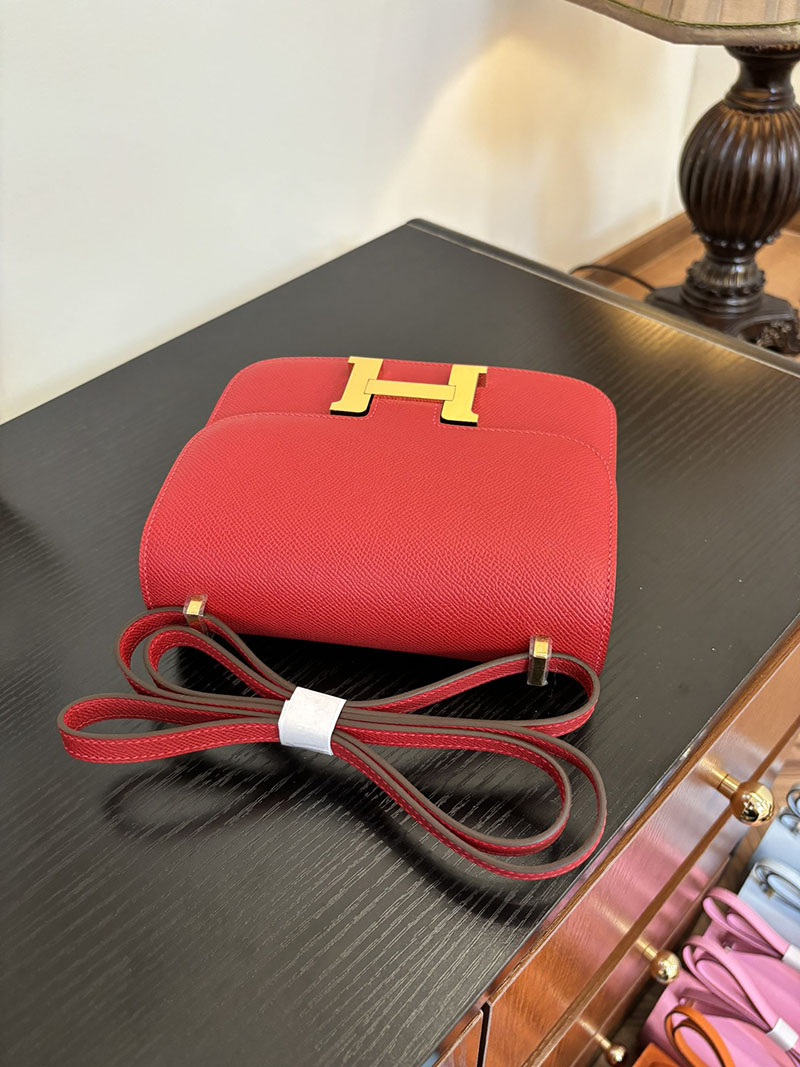 エルメス コンスタンス 超N品 HERMES コンスタンス3 ミニ ルージュカザック ヴォーエプソン ゴールド\シルバー金具 2524276 - 画像 (6)