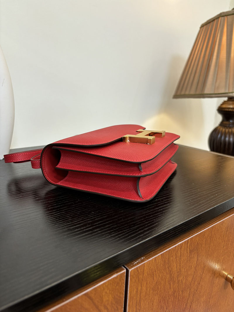 エルメス コンスタンス 超N品 HERMES コンスタンス3 ミニ ルージュカザック ヴォーエプソン ゴールド\シルバー金具 2524276 - 画像 (4)