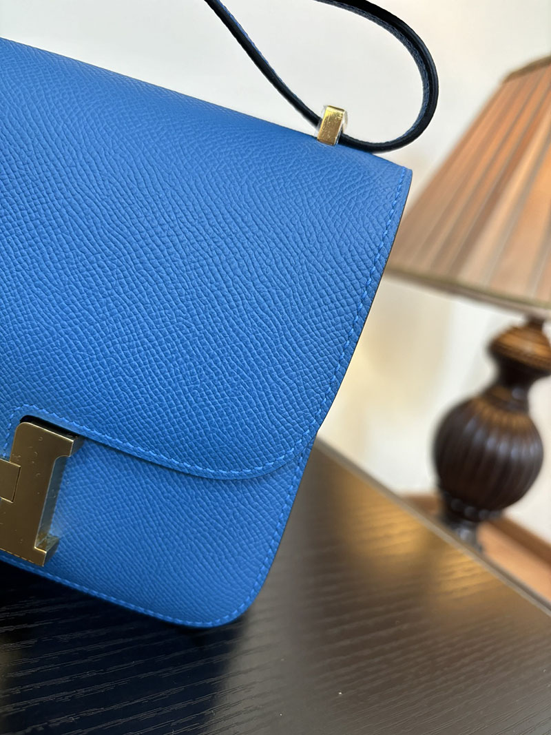 エルメス コンスタンス 超N品 HERMES コンスタンス3 ミニ ブルーゼリージュ ヴォーエプソン ゴールド\シルバー金具 2524284 - 画像 (9)