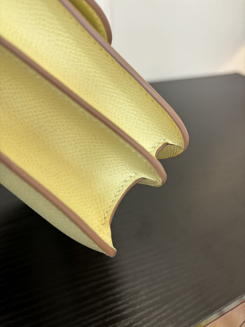 エルメス コンスタンス 超N品 HERMES コンスタンス3 ミニ ジョーヌプッサン ヴォーエプソン ゴールド\シルバー金具 2524294 - 画像 (8)