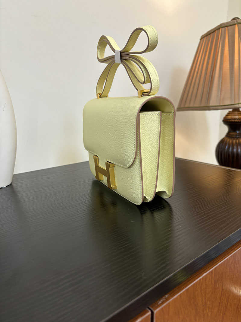 エルメス コンスタンス 超N品 HERMES コンスタンス3 ミニ ジョーヌプッサン ヴォーエプソン ゴールド\シルバー金具 2524294 - 画像 (3)