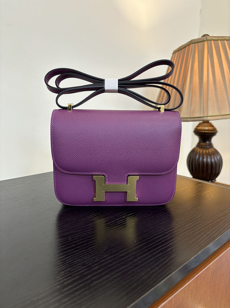 エルメス コンスタンス 超N品 HERMES コンスタンス3 ミニ アネモネ ヴォーエプソン ゴールド\シルバー金具 2524296 - 画像 (9)